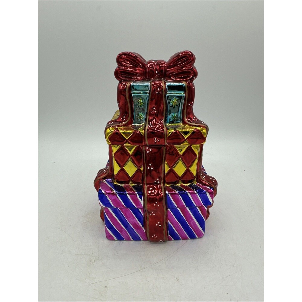 Christopher Radko Galerie 2006 Tower Of Gifts Presents Box Container Decor Jar